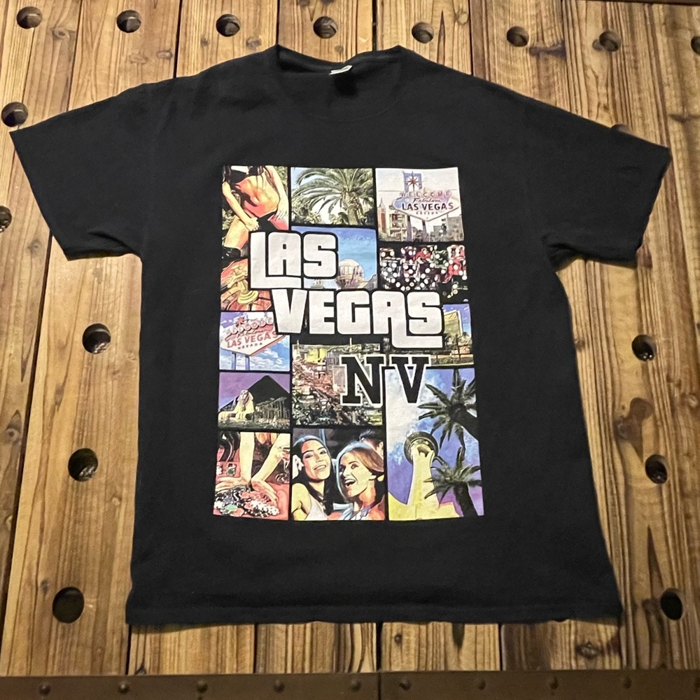 Las Vegas NV GTA T-shirt Men' Grand Theft Auto Style Gamble Graphic Tee